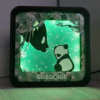 Veilleuse panda personnalisée avec le prénom Grégoire